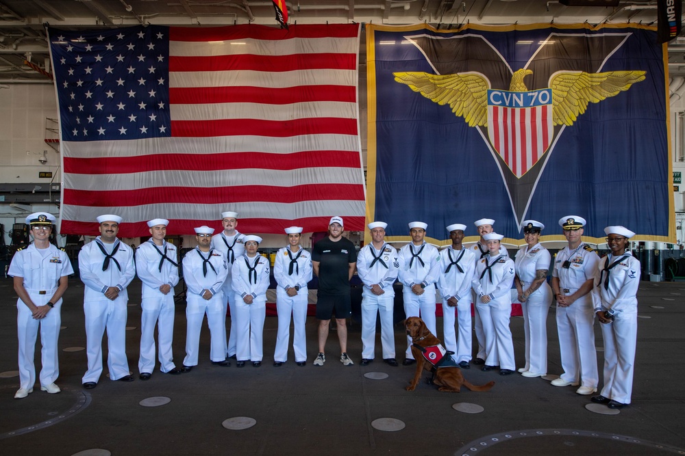 USS Carl Vinson (CVN 70) hosts NASCAR driver Ty Dillon
