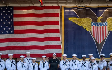 USS Carl Vinson (CVN 70) hosts NASCAR driver Ty Dillon