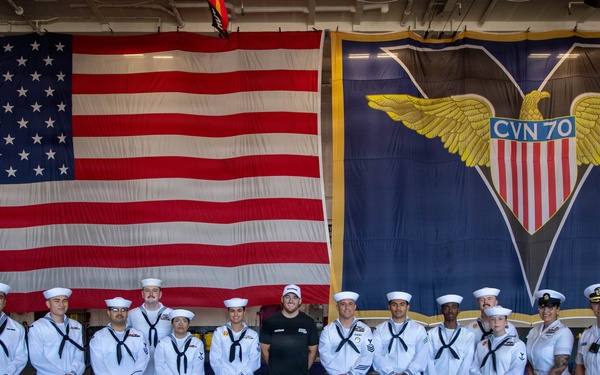 USS Carl Vinson (CVN 70) hosts NASCAR driver Ty Dillon