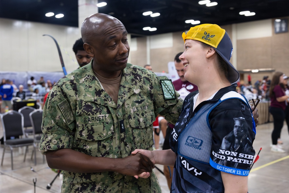 Rear Adm. Stephen D. Barnett Attends Archery Competition at the 2026 Warrior Games