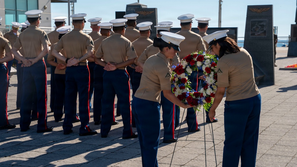U.S. Marines Conduct Wreath-Laying Ceremony in Virginia Beach