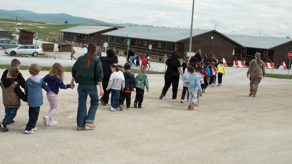 KFOR hosts Public Safety Day for Mother Cabrini Kindergarten students at Camp Bondsteel