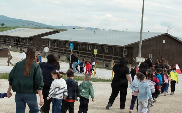 KFOR hosts Public Safety Day for Mother Cabrini Kindergarten students at Camp Bondsteel