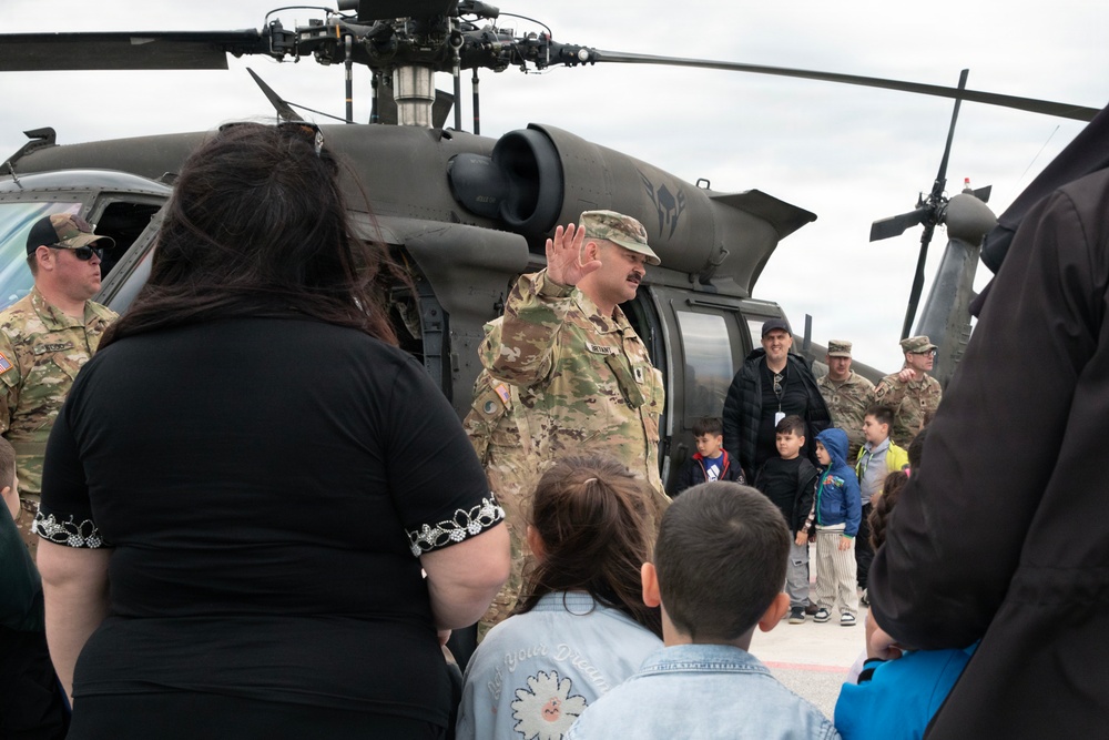 KFOR hosts Public Safety Day for Mother Cabrini Kindergarten students at Camp Bondsteel