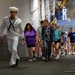 Sailor gives a tour aboard Wasp-class amphibious assault ship USS Iwo Jima (LHD 7)