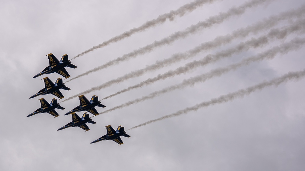 Blue Angels Flyover Sail 250 Virginia Parade of Sail