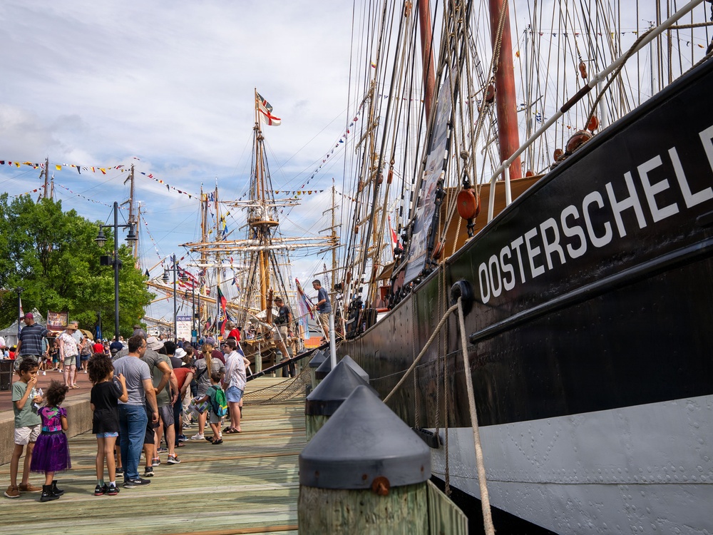 Visitors Attend the Norfolk Harborfest During Sail 250