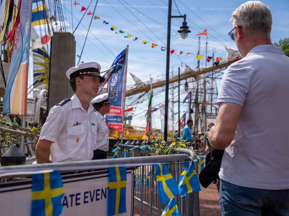 Visitors Attend the Norfolk Harborfest During Sail 250