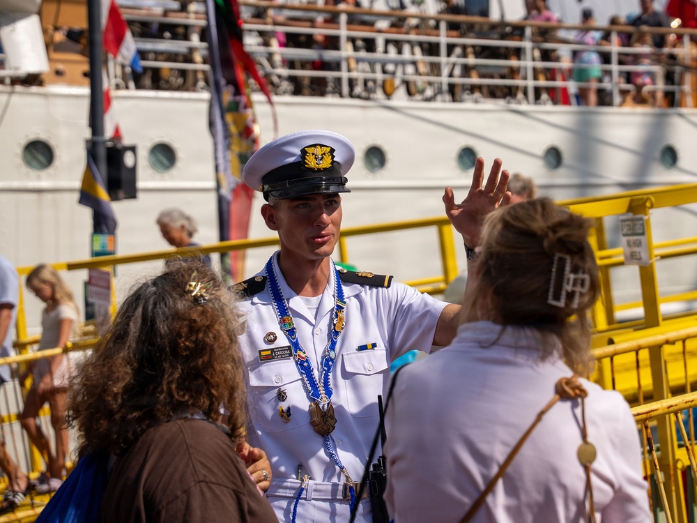 Visitors Attend the Norfolk Harborfest During Sail 250