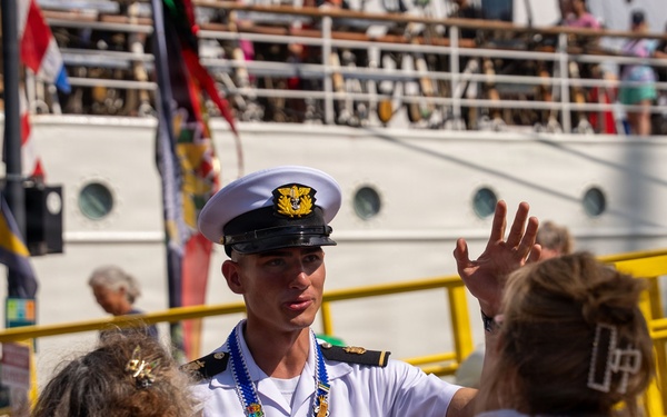 Visitors Attend the Norfolk Harborfest During Sail 250