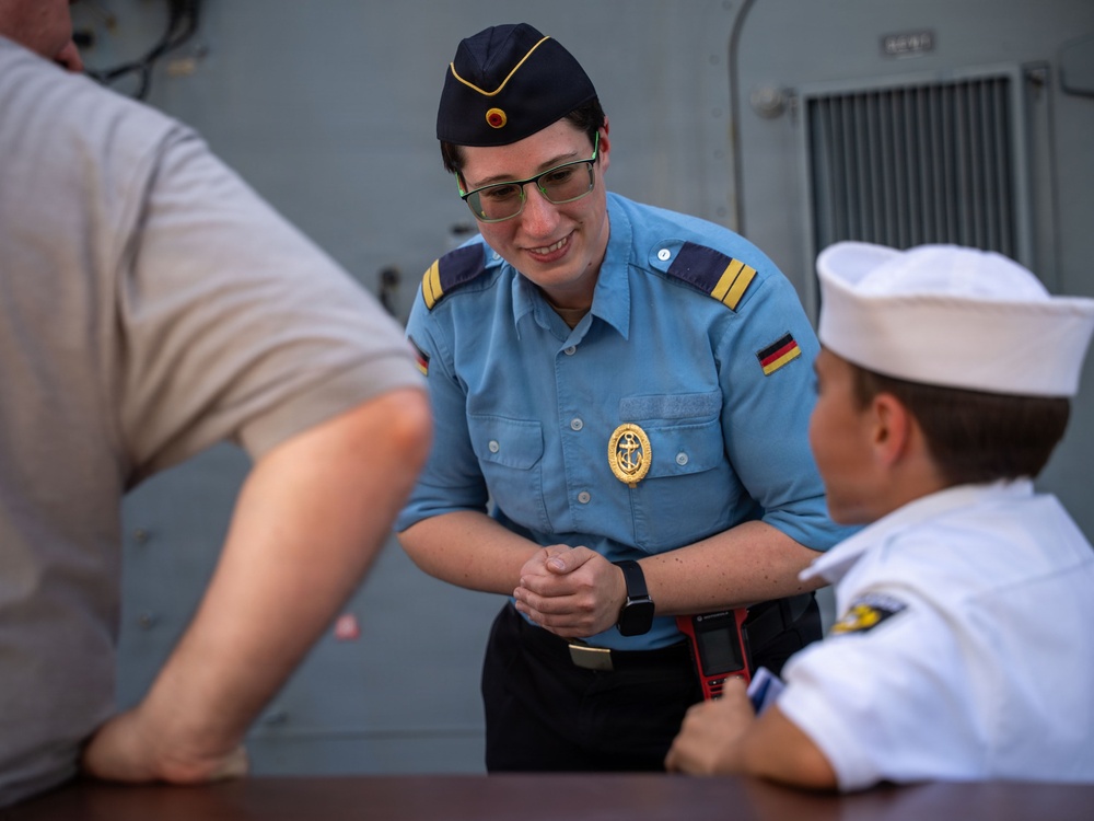 German Sachsen-class frigate Sachsen (F219) conducts ship tours at Naval Station Norfolk