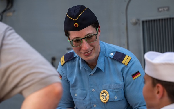 German Sachsen-class frigate Sachsen (F219) conducts ship tours at Naval Station Norfolk