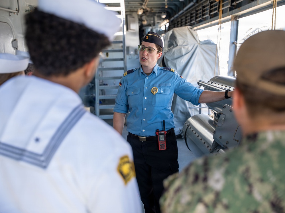German Sachsen-class frigate Sachsen (F219) conducts ship tours at Naval Station Norfolk