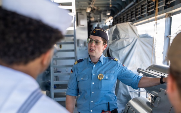 German Sachsen-class frigate Sachsen (F219) conducts ship tours at Naval Station Norfolk