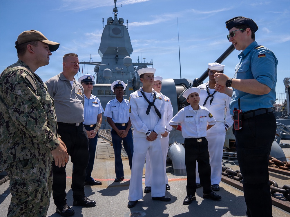 German Sachsen-class frigate Sachsen (F219) conducts ship tours at Naval Station Norfolk