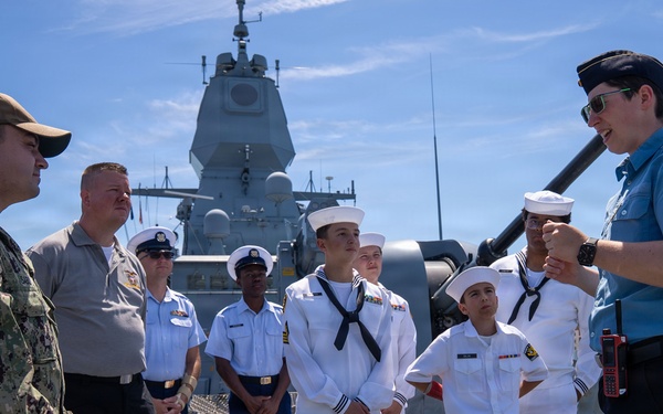 German Sachsen-class frigate Sachsen (F219) conducts ship tours at Naval Station Norfolk
