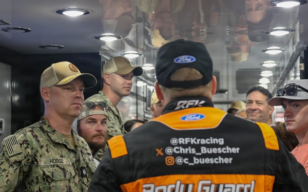 USS Kansas City Sailors meet NASCAR driver Chris Buescher
