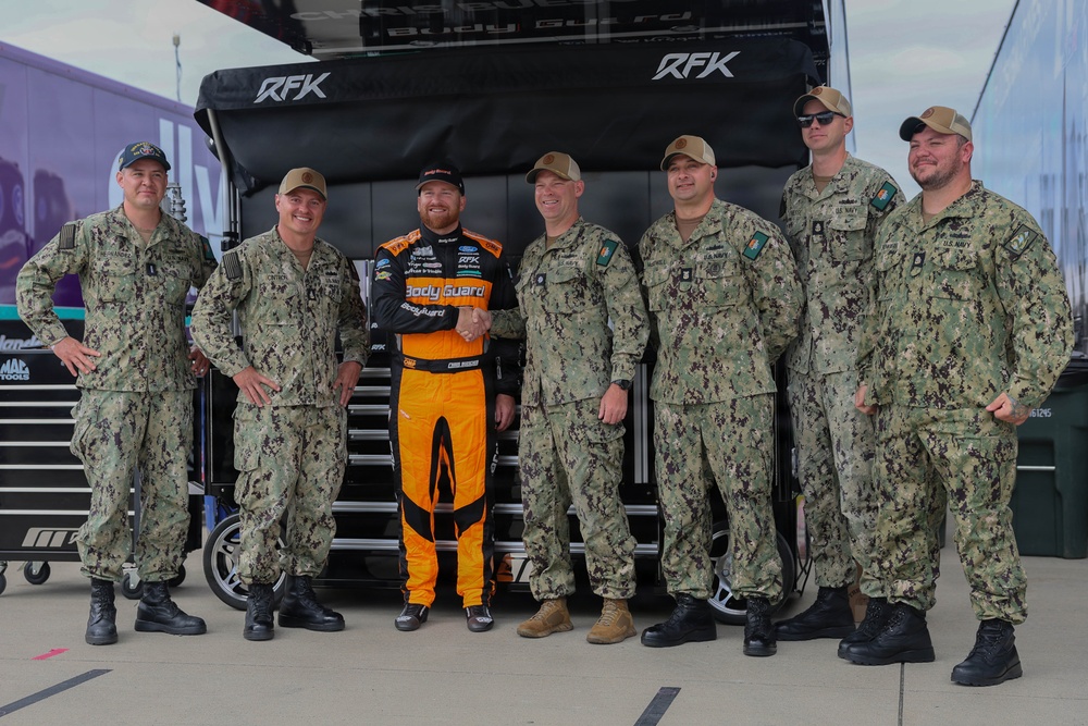 USS Kansas City Sailors meet NASCAR driver Chris Buescher