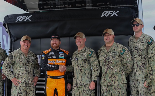 USS Kansas City Sailors meet NASCAR driver Chris Buescher