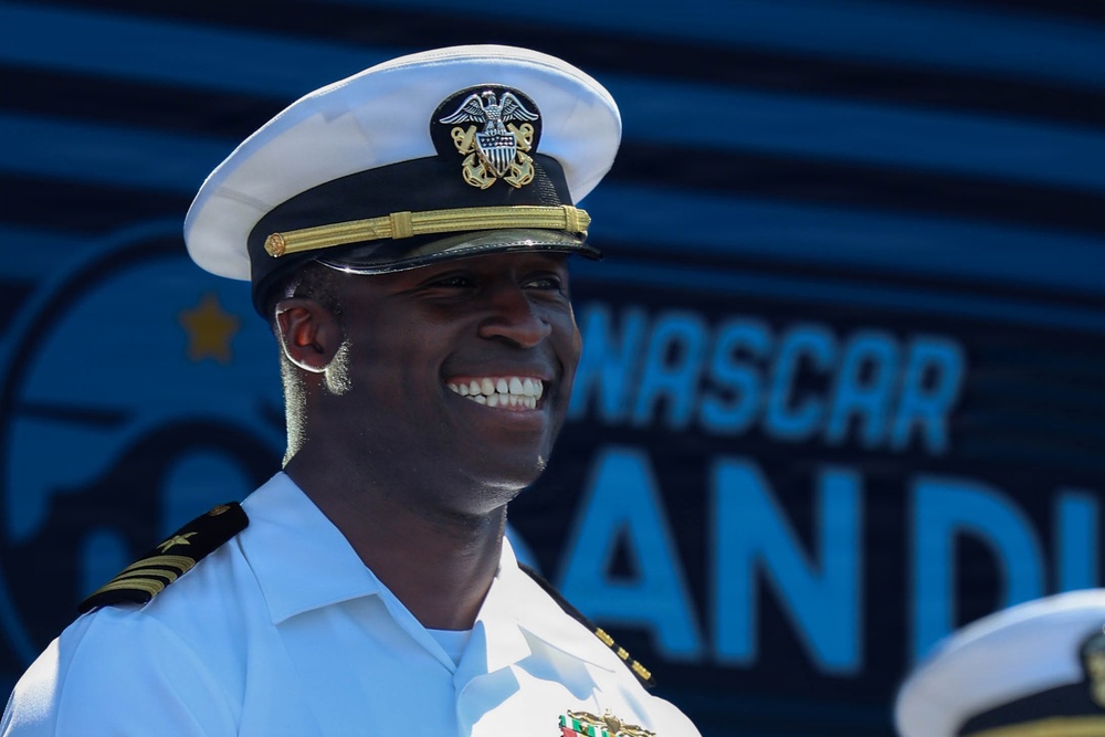 Lt. Cmdr. Jesse Iwuji, NASCAR driver #91 promoted to commander
