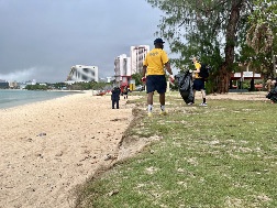 George Washington Sailors Participate in Guam Beach Clean Up