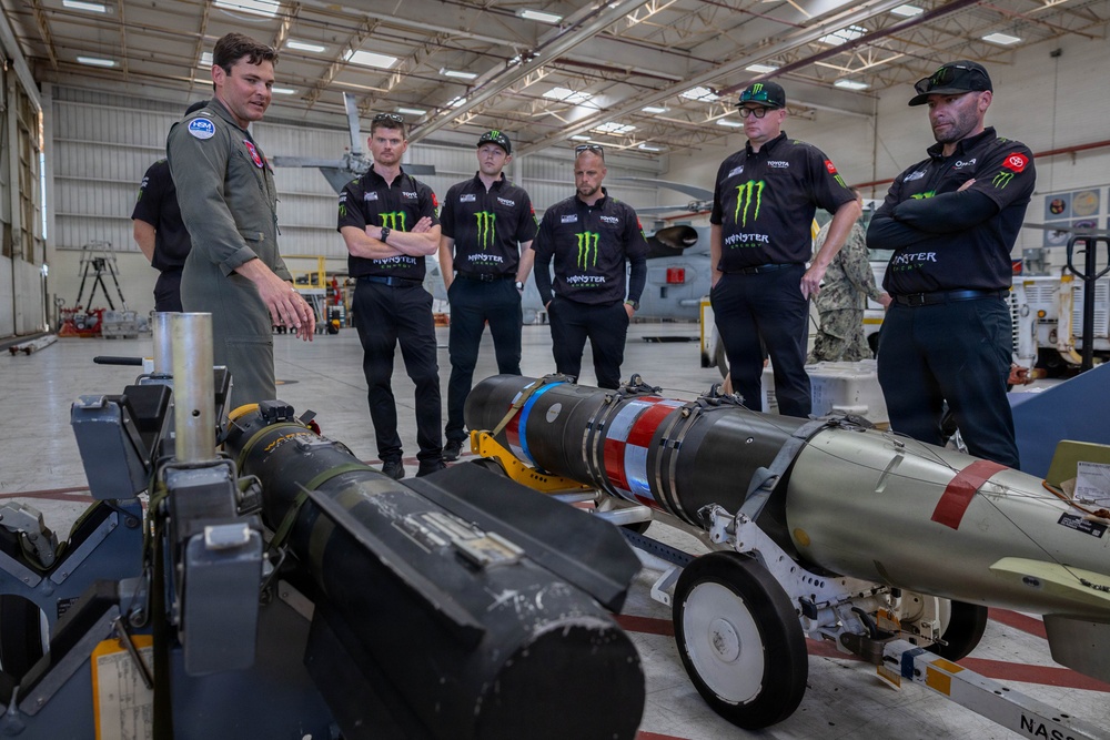 NASCAR driver Ty Gibbs’ team tours HSM-35 during the NASCAR San Diego Weekend