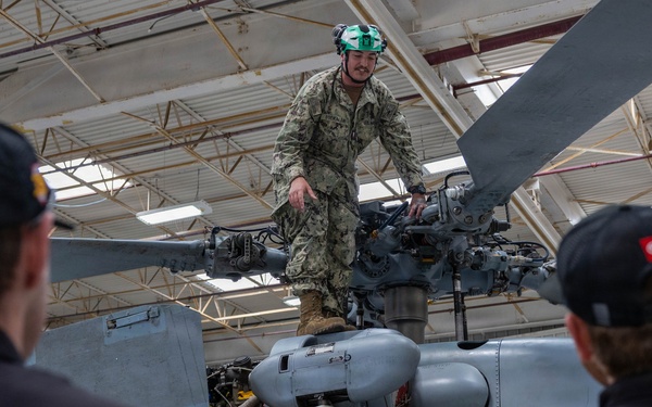NASCAR driver Ty Gibbs’ team tours HSM-35 during the NASCAR San Diego Weekend