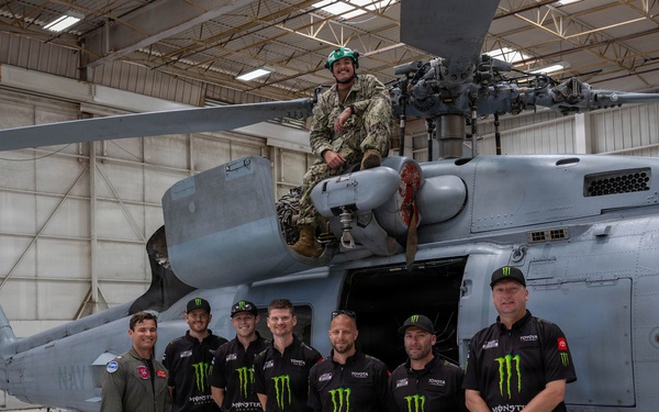 NASCAR driver Ty Gibbs’ team tours HSM-35 during the NASCAR San Diego Weekend