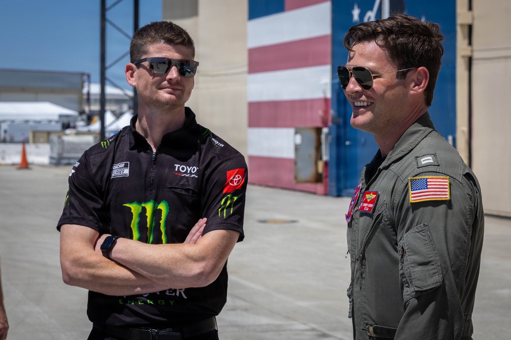 NASCAR driver Ty Gibbs’ team tours HSM-35 during the NASCAR San Diego Weekend