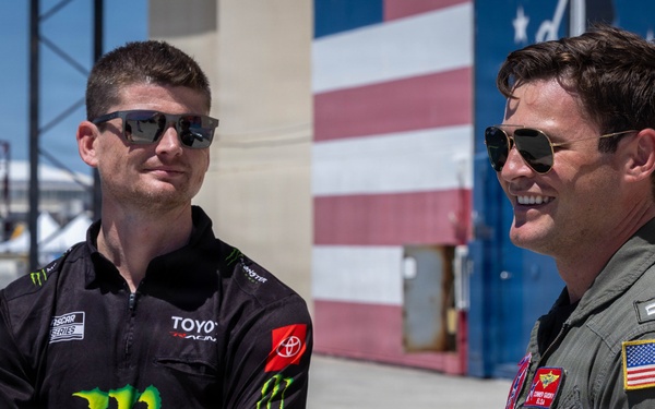 NASCAR driver Ty Gibbs’ team tours HSM-35 during the NASCAR San Diego Weekend