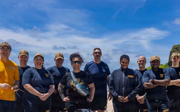 George Washington Participates in a Beach Cleanup at Tagachang Beach