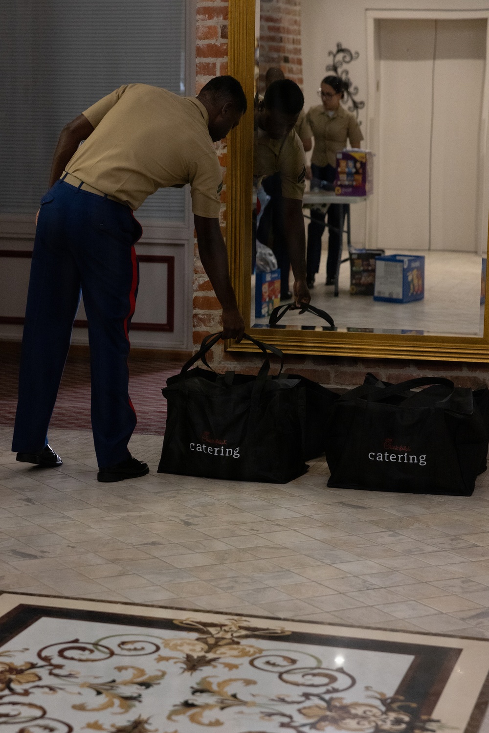 U.S. Marines support Norfolk Police Department food distribution event