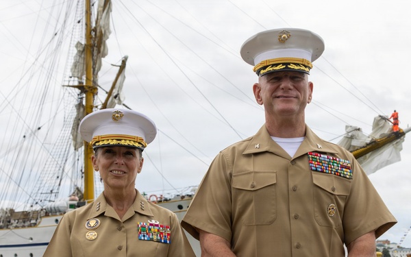 Lt. Gen. Roberta Bobbi Shea and Col Aaron C. Norwood attends Fleet Week Norfolk