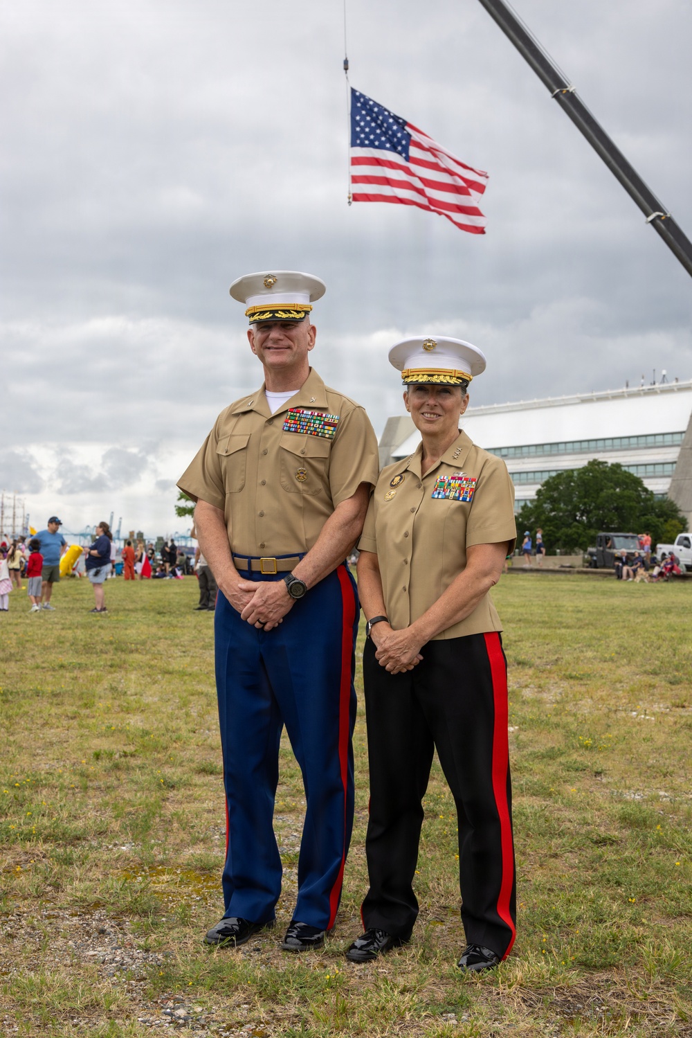 Lt. Gen. Roberta Bobbi Shea and Col Aaron C. Norwood attends Fleet Week Norfolk