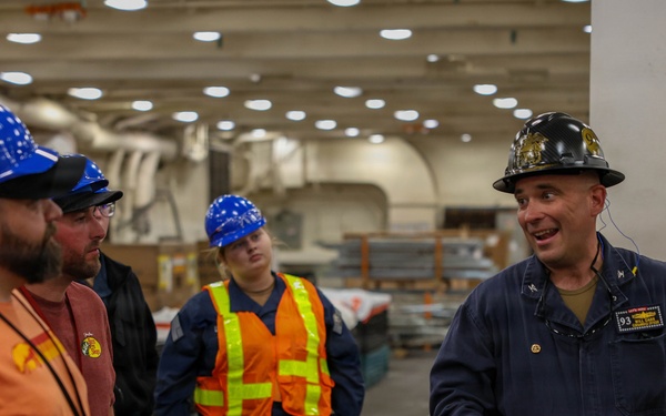 NASCAR driver Chris Biscoe tours USS Somerset