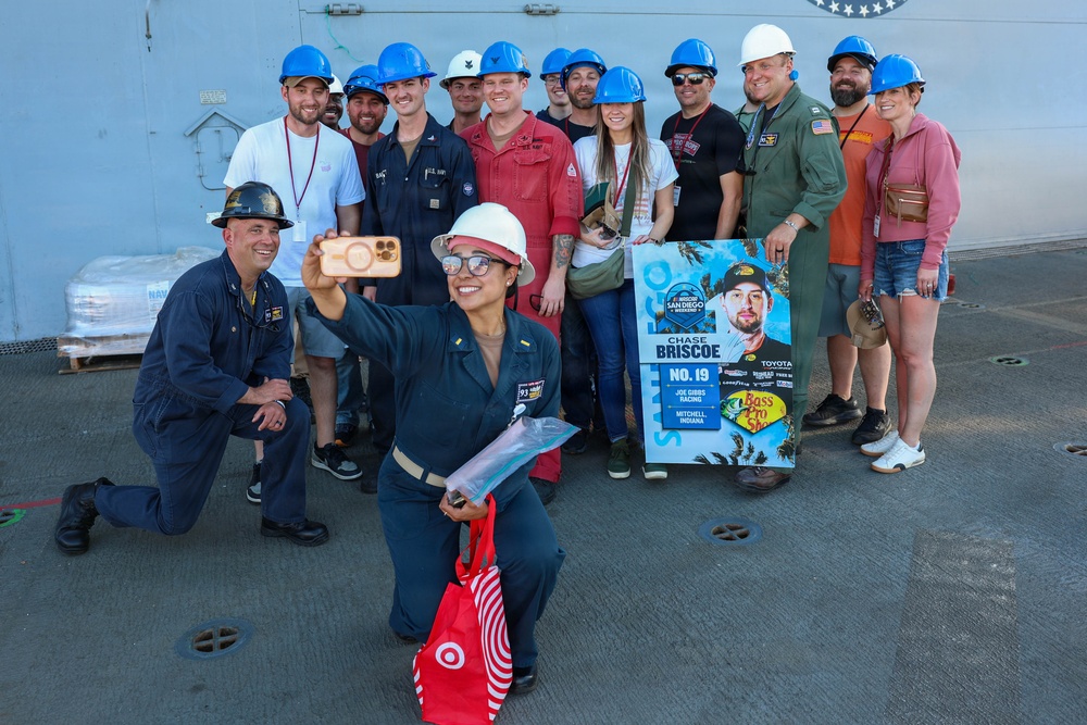 NASCAR driver Chase Biscoe tours USS Somerset