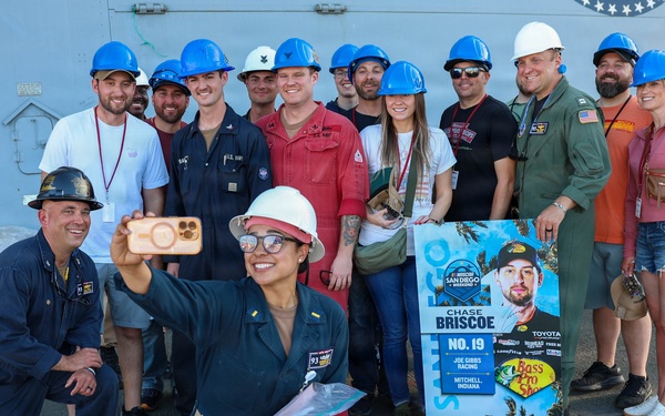 NASCAR driver Chase Biscoe tours USS Somerset