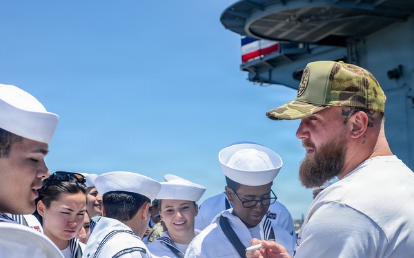 USS Carl Vinson (CVN 70) Hosts Jake Paul during NASCAR San Diego Weekend