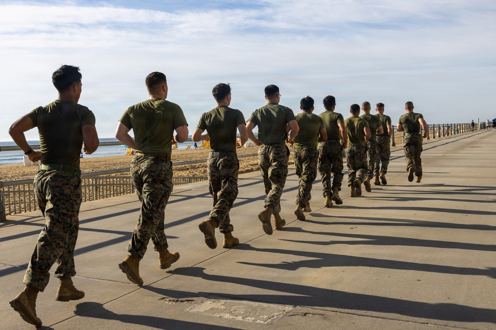U.S. Marines PT during Fleet Week Norfolk