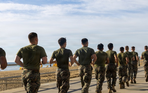 U.S. Marines PT during Fleet Week Norfolk