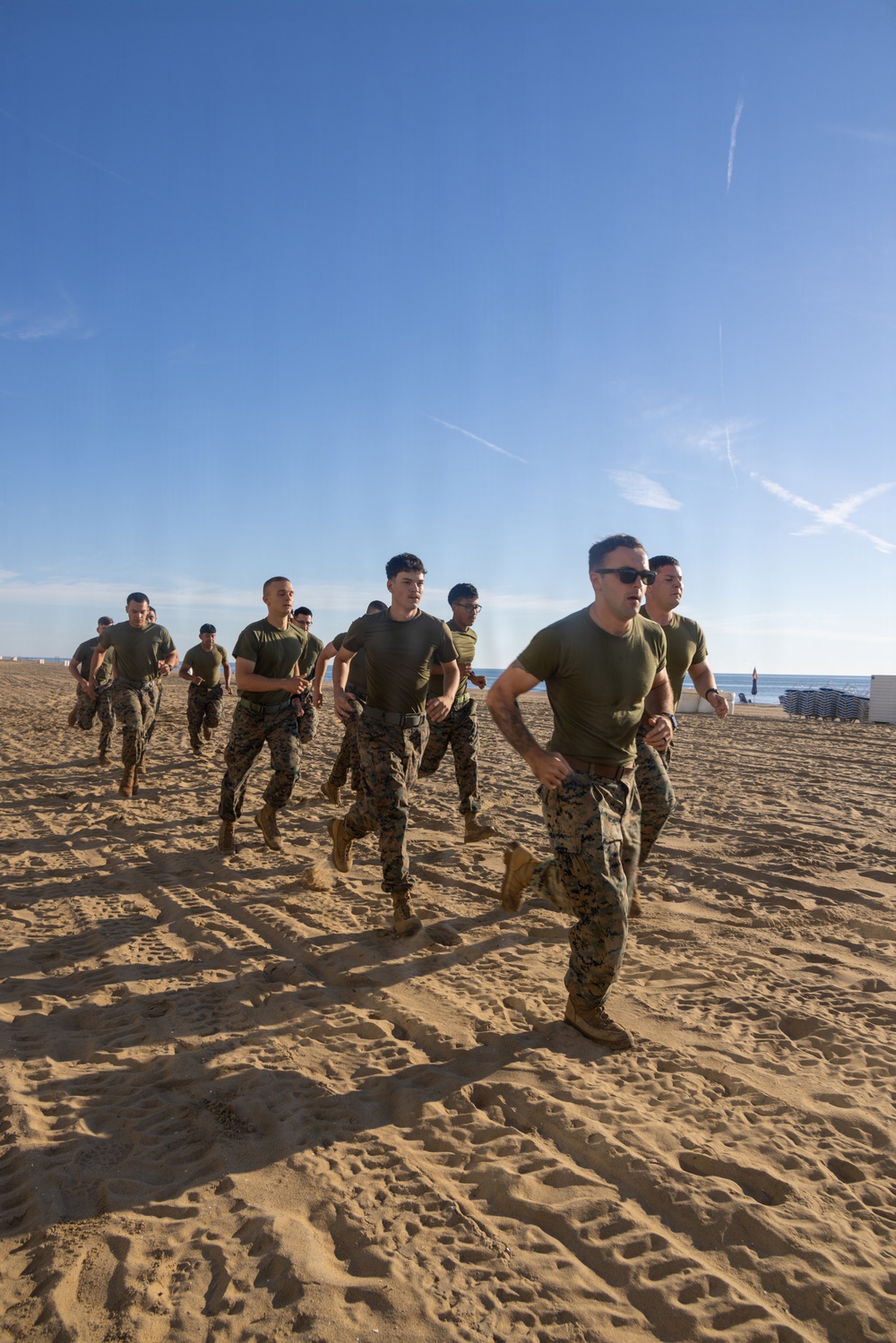 U.S. Marines PT during Fleet Week Norfolk