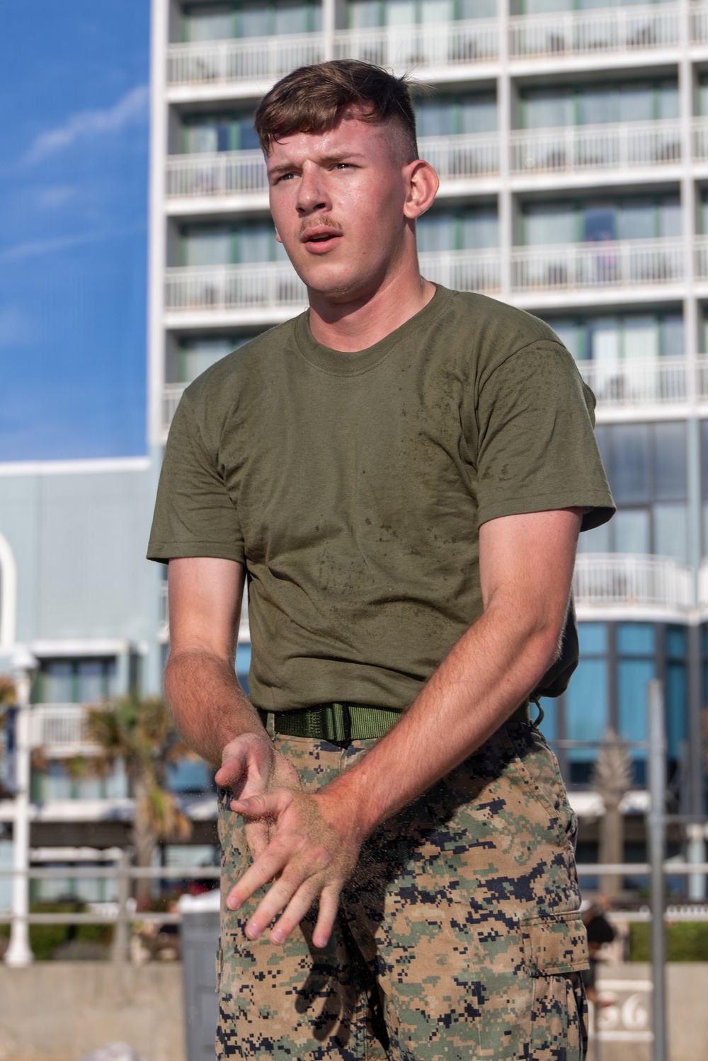 U.S. Marines PT during Fleet Week Norfolk