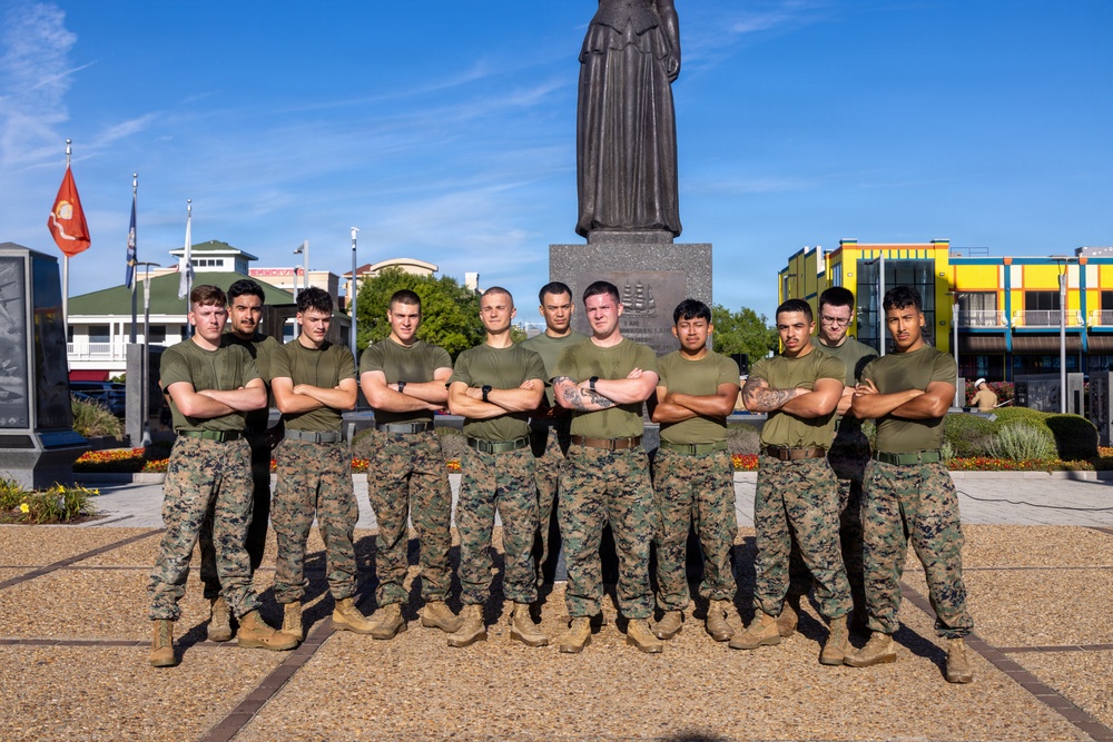 U.S. Marines PT during Fleet Week Norfo