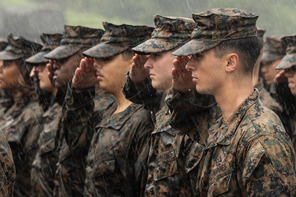 HIJUDAI MANEUVER AREA. OITA, JAPAN – U.S. Marines with 12th MLR participate in Opening Ceremony during exercise Resolute Dragon 26