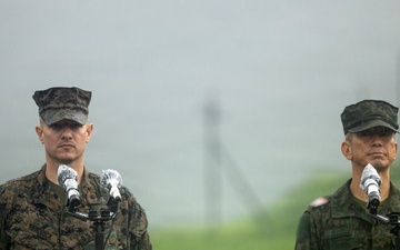 HIJUDAI MANEUVER AREA. OITA, JAPAN – U.S. Marines with 12th MLR participate in Opening Ceremony during exercise Resolute Dragon 26