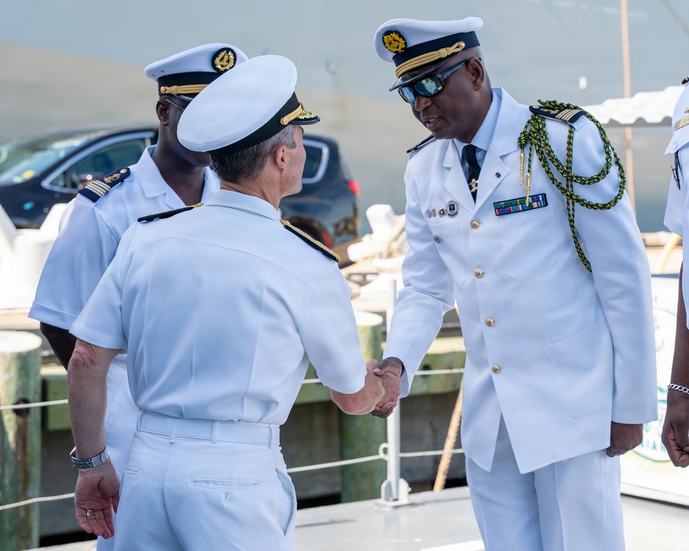 Vice Adm. Doug Perry Visits Senegalese navy ship Niani on Naval Station Norfolk
