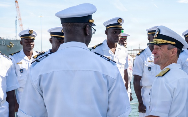 Vice Adm. Doug Perry Visits Senegalese navy ship Niani on Naval Station Norfolk
