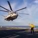 26th Marine Expeditionary Unit’s Type Commander’s Amphibious Training | HMH-461 and VMM-261 conduct night flight training operations aboard the USS Kearsarge