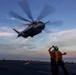 26th Marine Expeditionary Unit’s Type Commander’s Amphibious Training | HMH-461 and VMM-261 conduct night flight training operations aboard the USS Kearsarge
