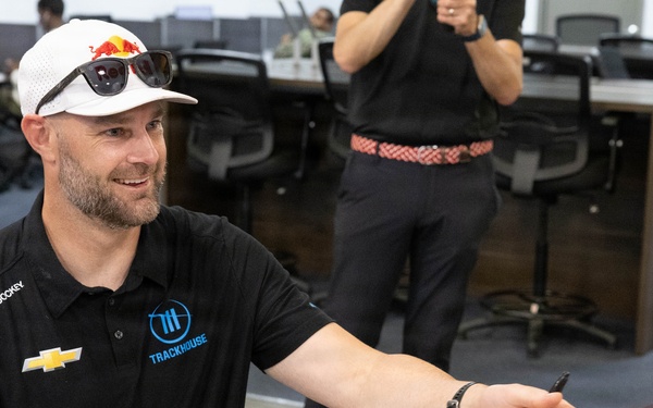 NASCAR racer holds meet and greet ahead of historic Navy race